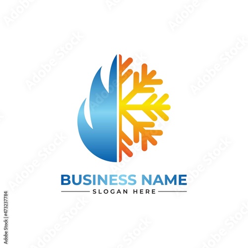 oil, gas, air conditioning, heating, and cooling HVAC service logo design