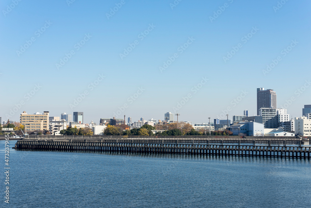 東京の河川風景　晴海、豊洲、豊海、月島、勝どき