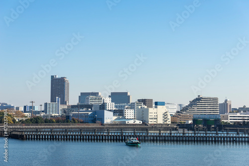 東京の河川風景　晴海、豊洲、豊海、月島、勝どき photo