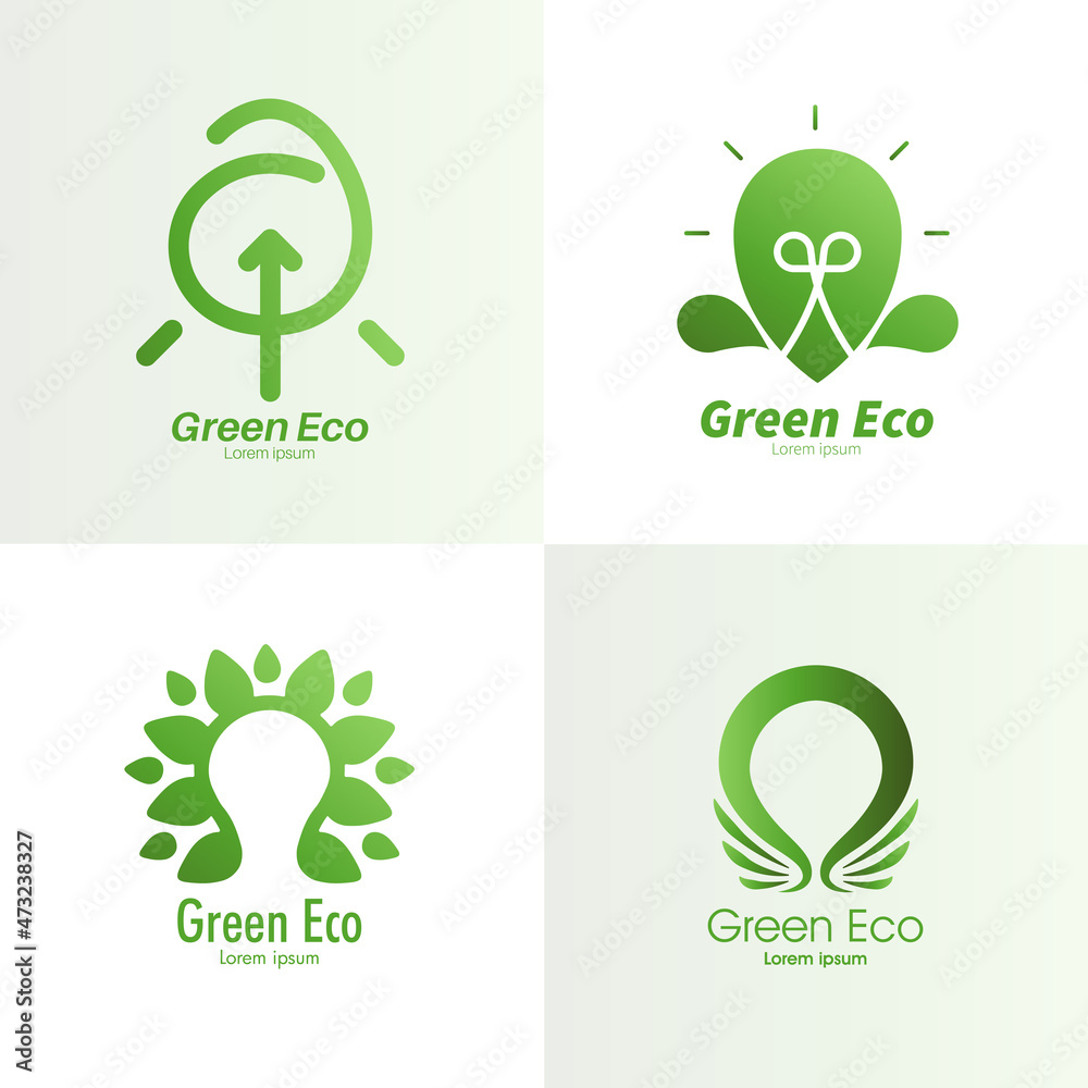 attractive eco green logo EPS attractive eco green logo EPS