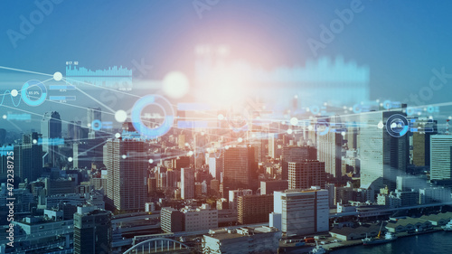 Photography Smart city and communication network concept