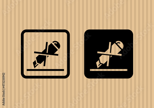Do not use cutter simple flat icon vector illustration with cardboard texture background