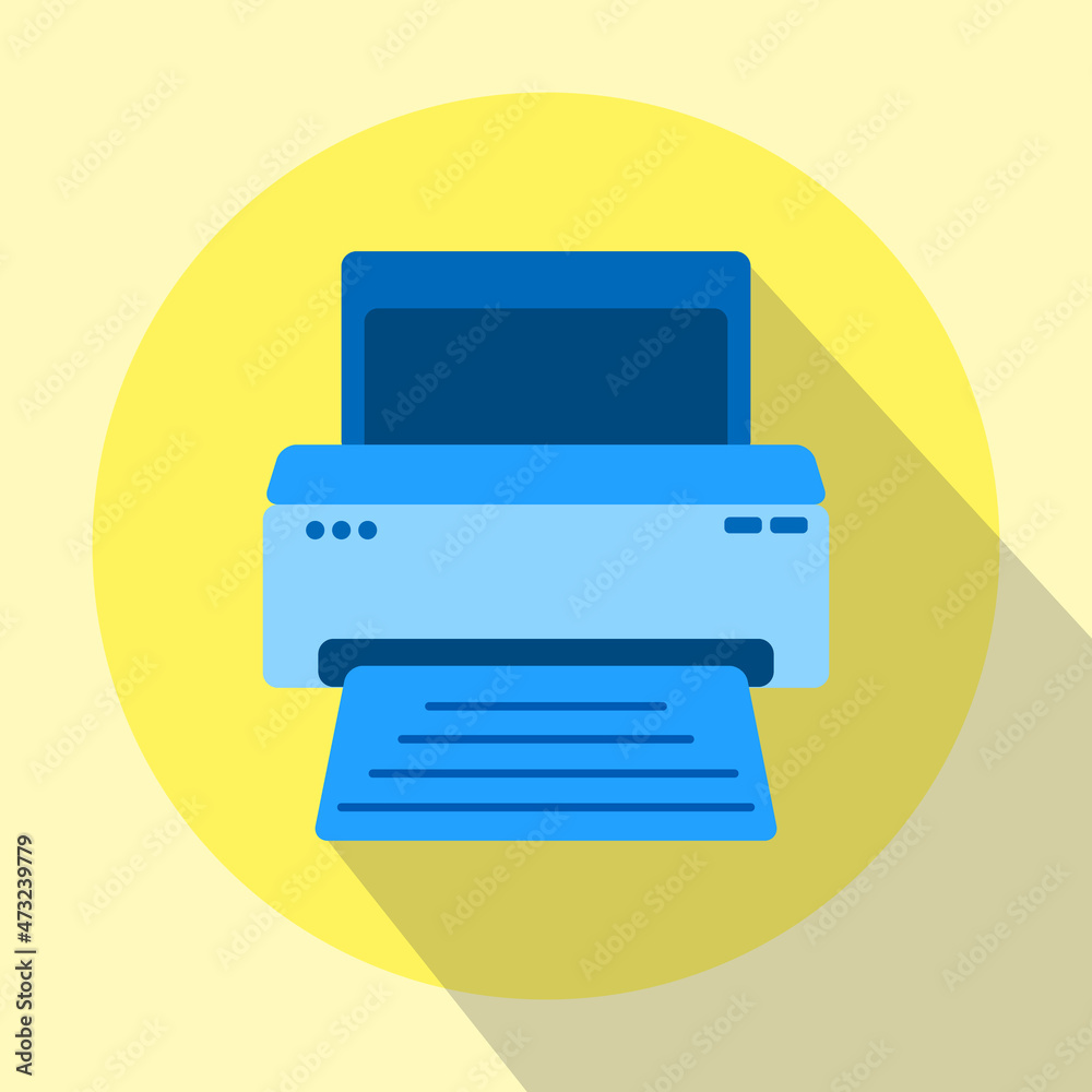 Blue Printer flat icon for illustration element, promotion, flyer, or digital and electronic store banner Blue Printer flat icon for illustration element, promotion, flyer, or digital and electronic store banner