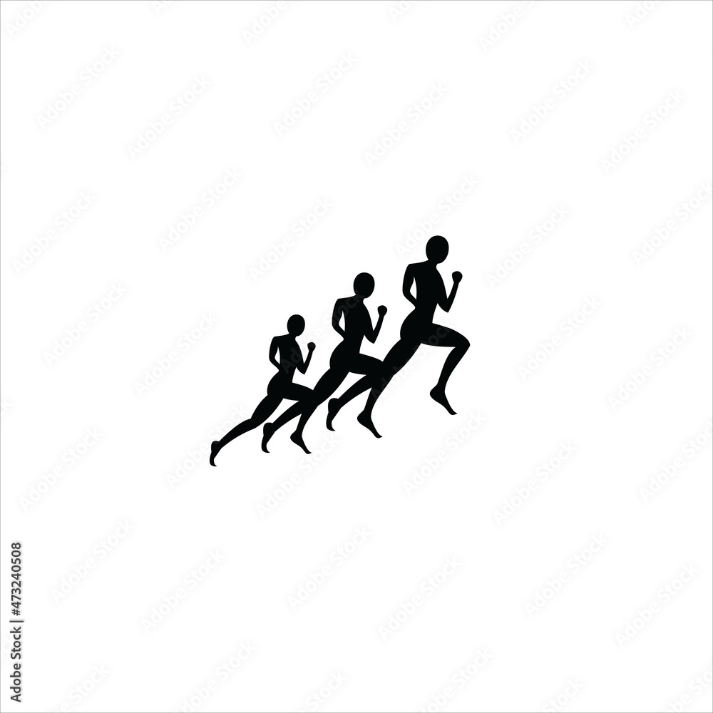 runner logo vector template grow