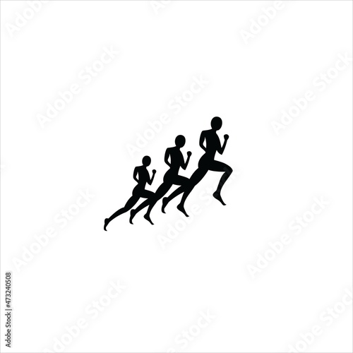 runner logo vector template grow