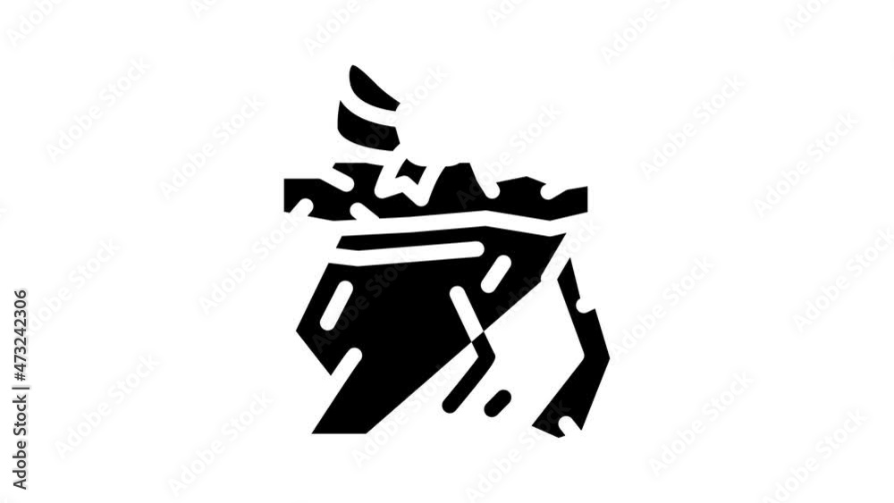 damaged gift animated glyph icon damaged gift sign. isolated on white background