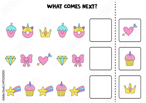 What comes next game with cute pictures.