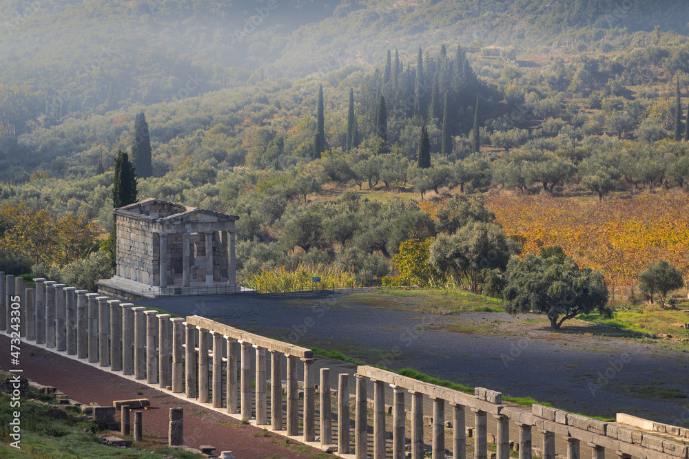 Fototapeta premium View to the ruins of the ancient Messene town
