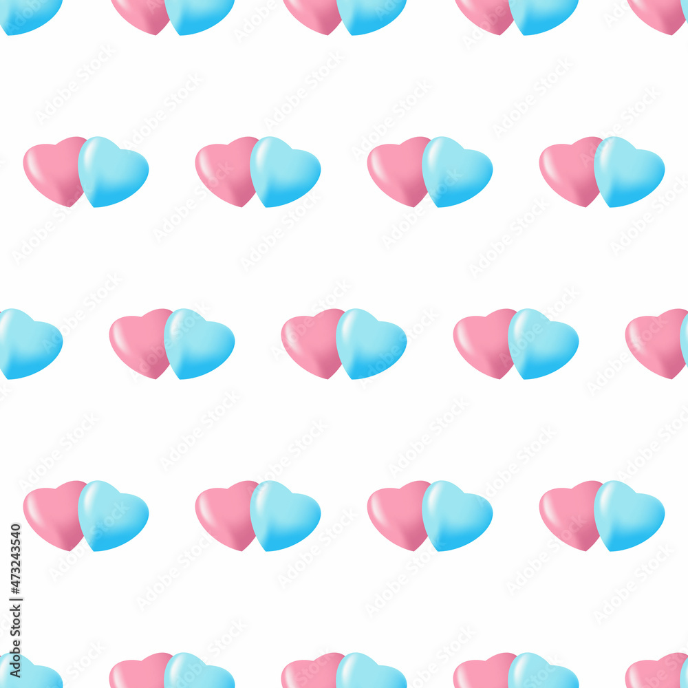 3d hearts pattern on white background. Vector. 3d hearts pattern on white background. Vector.