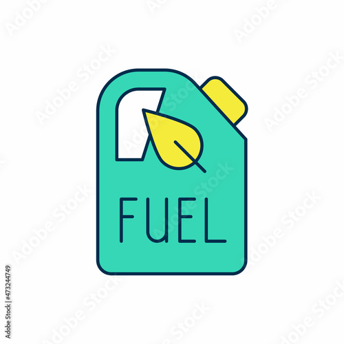 Filled outline Bio fuel canister icon isolated on white background. Eco bio and barrel. Green environment and recycle. Vector