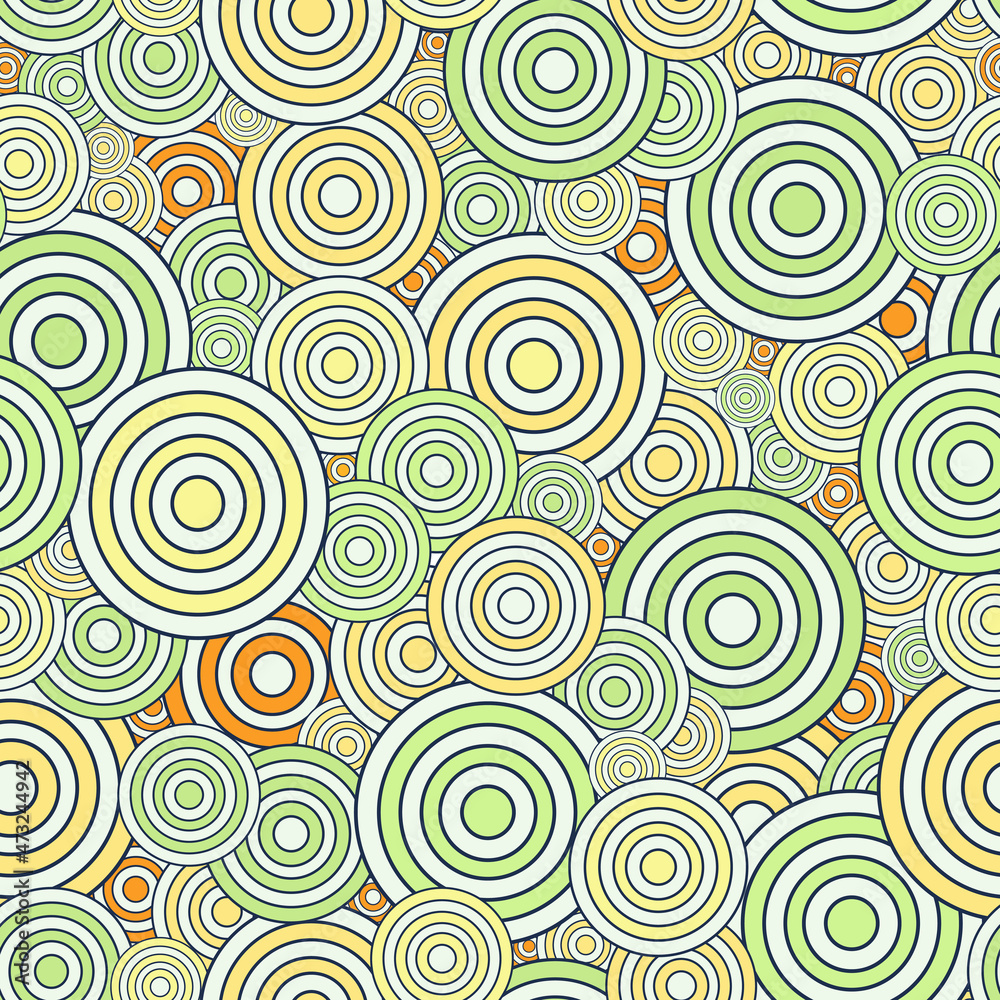Seamless pattern with color geometric style. Circle elements texture. Design for print screen backdrop, Fabric, and tile wallpaper.