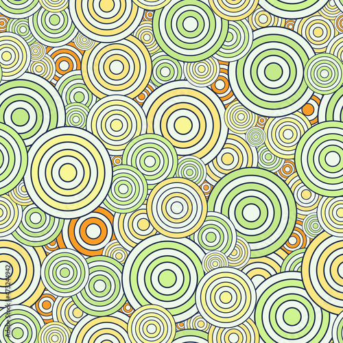 Seamless pattern with color geometric style. Circle elements texture. Design for print screen backdrop, Fabric, and tile wallpaper.