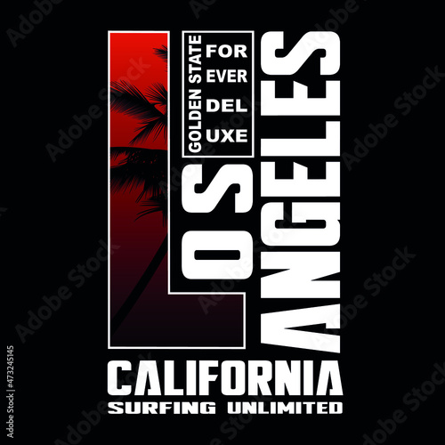 california los angeles summer text,lettering,images nature vector illustration t shirt design