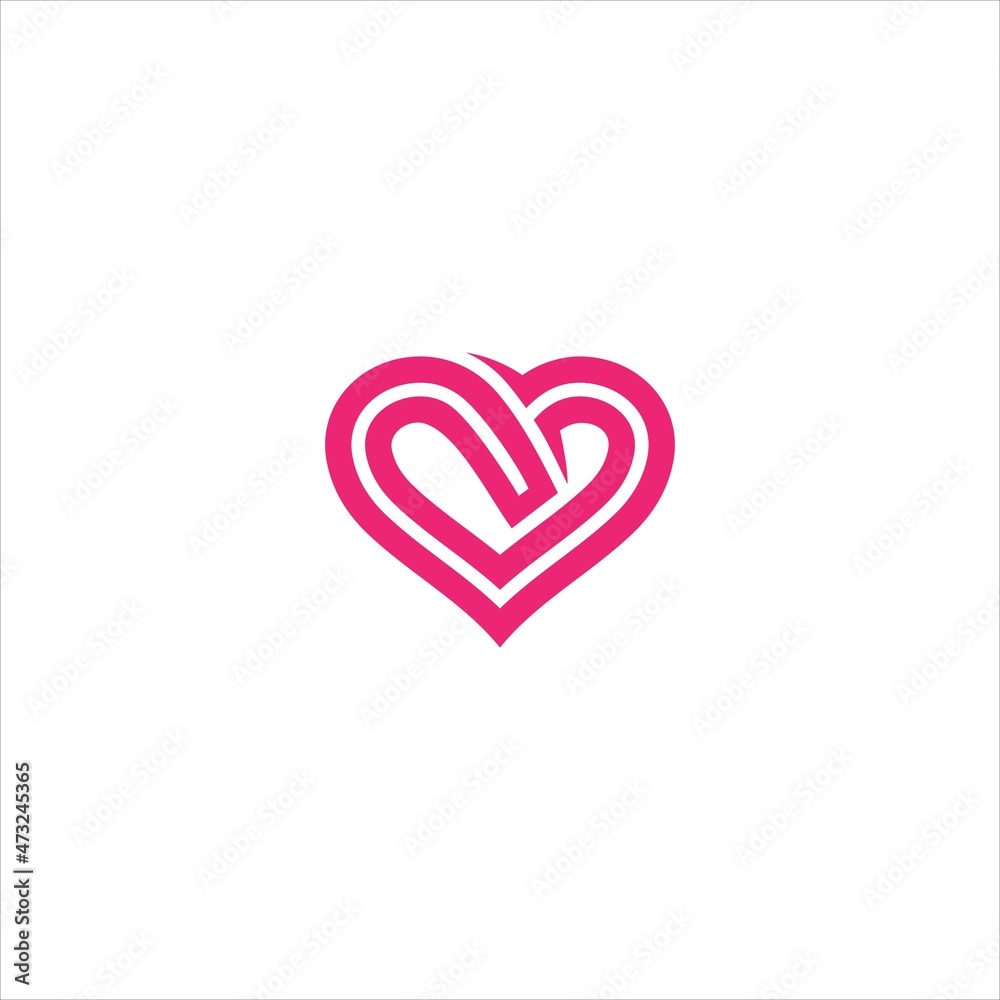 heart logo vector template line heart logo vector template line