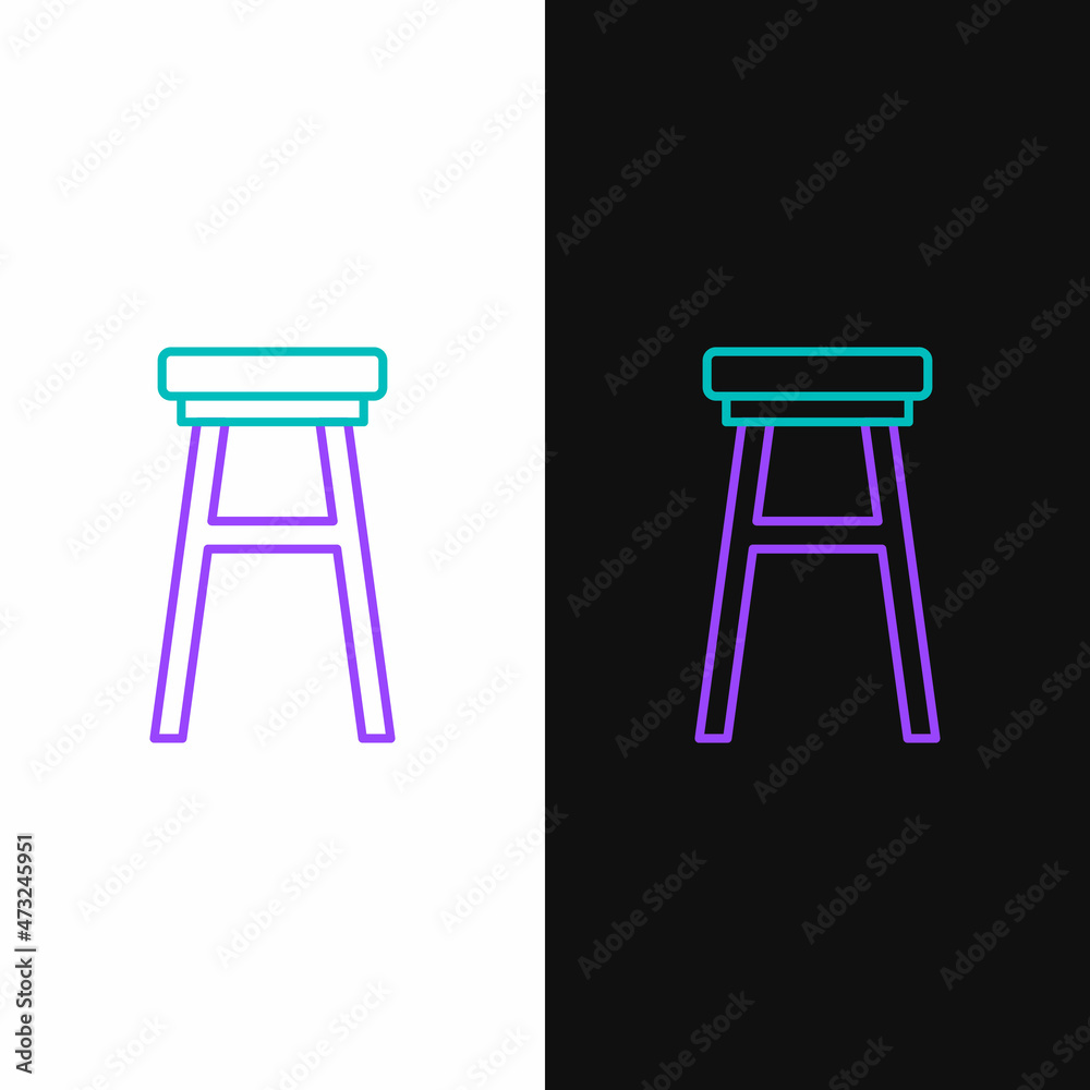 Line Chair icon isolated on white and black background. Colorful outline concept. Vector Line Chair icon isolated on white and black background. Colorful outline concept. Vector