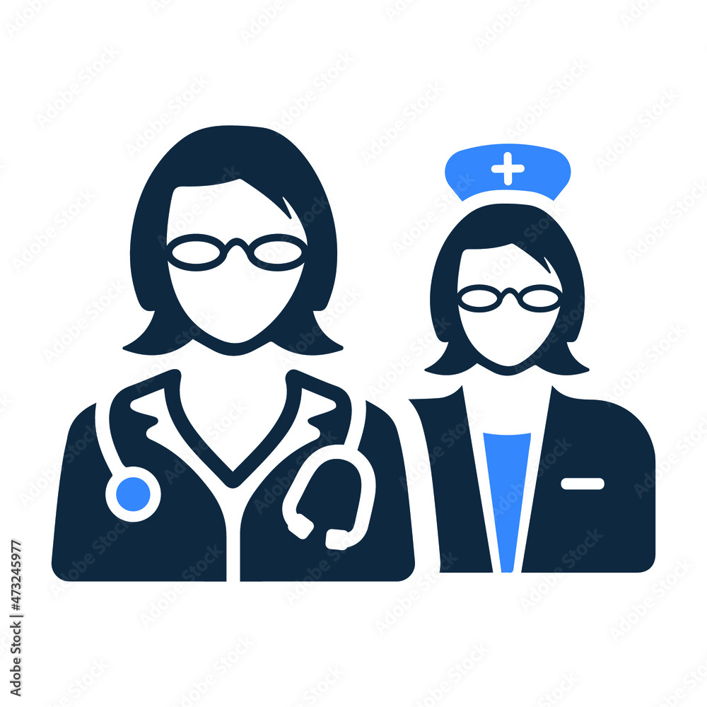 Assistant, doctor, nurse icon. Simple vector sketch. Assistant, doctor, nurse icon. Simple vector sketch.