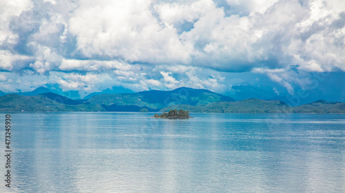 View with sea and mountains