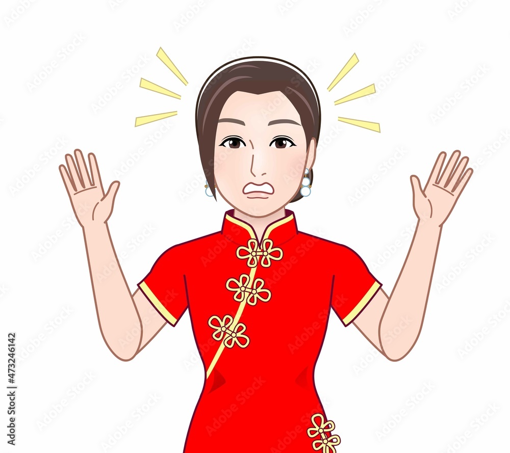 チャイナ服を着た女性 チャイナ服を着た女性