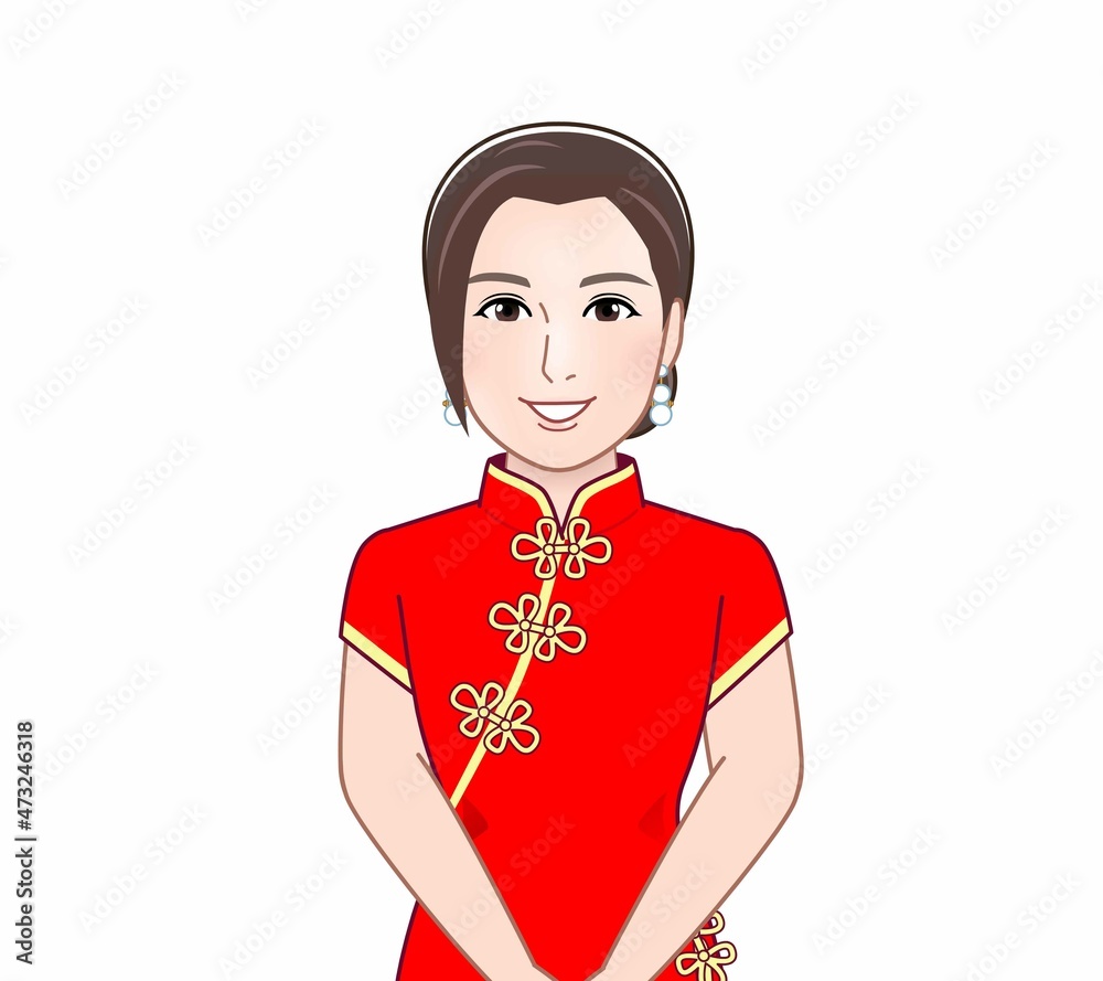 チャイナ服を着た女性