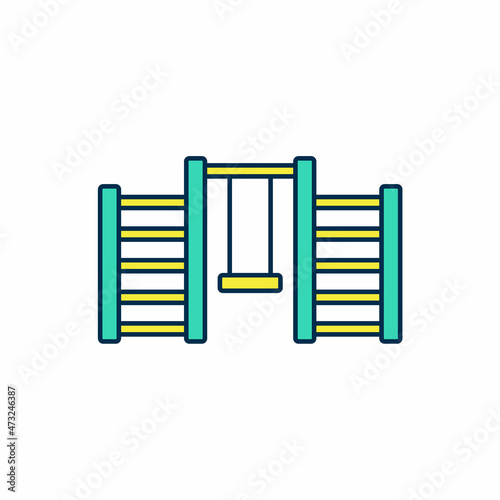 Filled outline Wooden Swedish wall icon isolated on white background. Swedish stairs. Vector