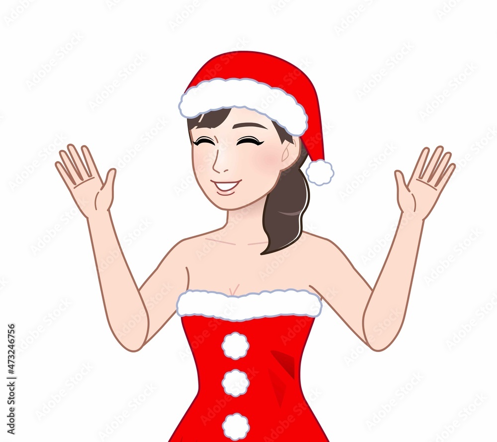 クリスマスコスチュームを着た女性 クリスマスコスチュームを着た女性