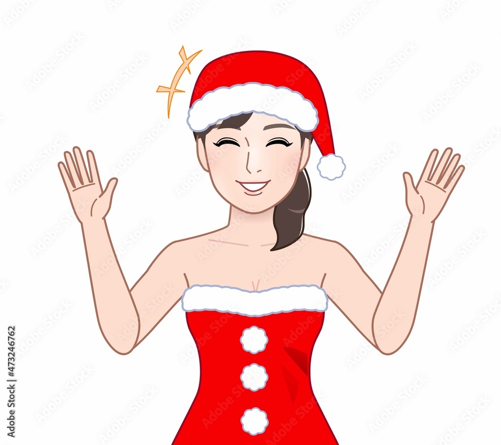 クリスマスコスチュームを着た女性 クリスマスコスチュームを着た女性