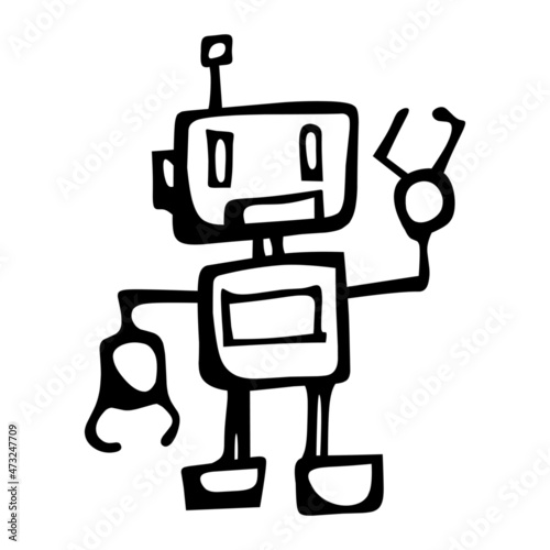 bot of management hand drawn illustration