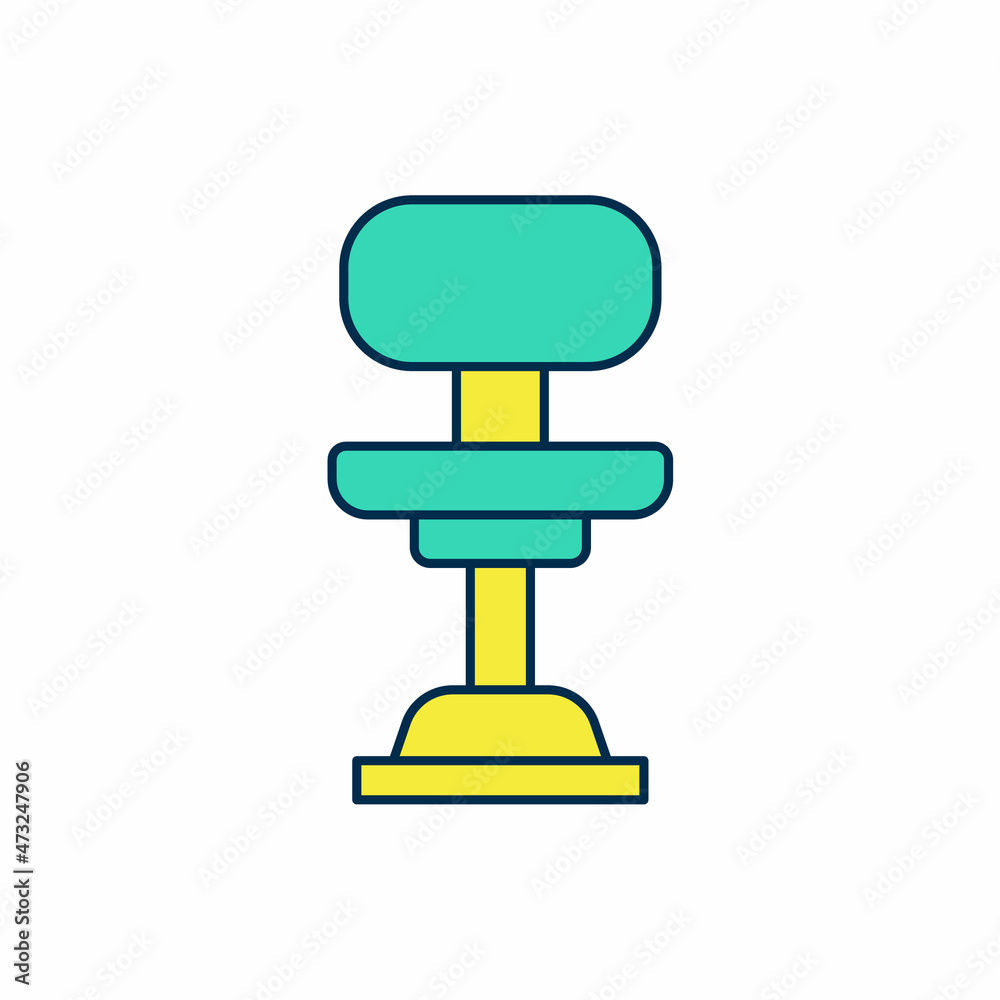Filled outline Office chair icon isolated on white background. Vector