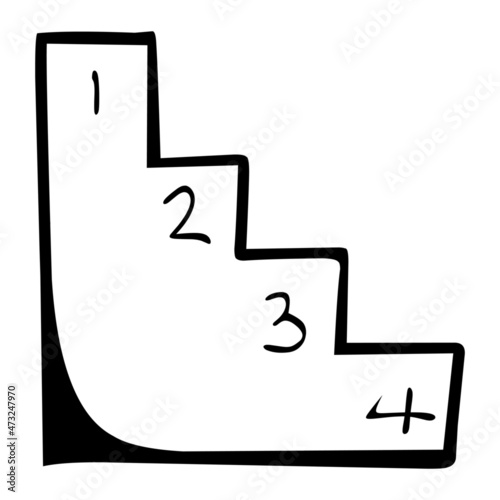 level of management hand drawn illustration