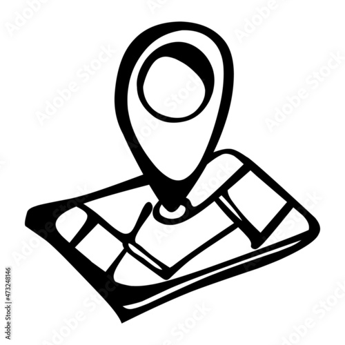 pin map of management hand drawn illustration