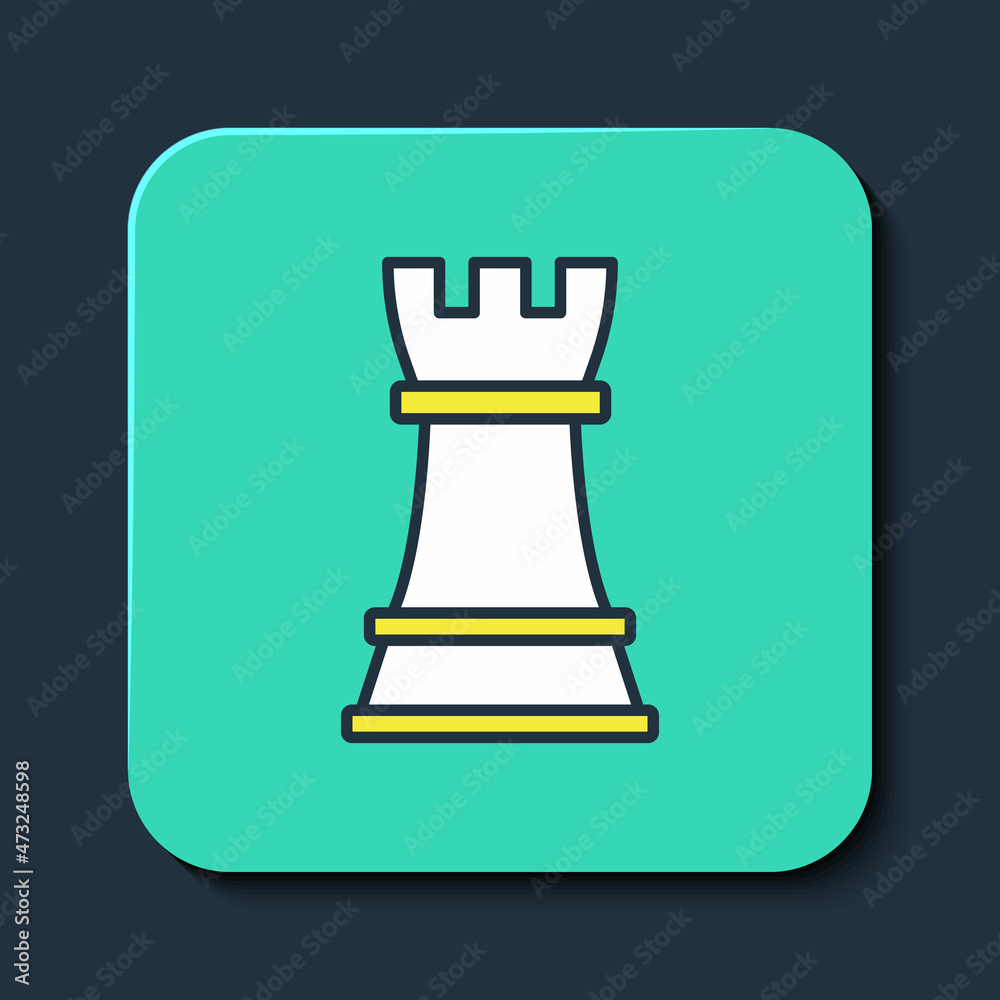 Filled outline Chess icon isolated on blue background. Business strategy. Game, management, finance. Turquoise square button. Vector Filled outline Chess icon isolated on blue background. Business strategy. Game, management, finance. Turquoise square button. Vector