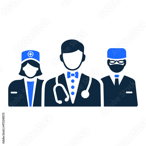 Medical, doctor team icon. Editable vector graphics.