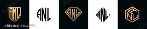 Initial letters ANL logo designs Bundle photo