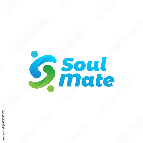 S for soulmate abstract logo symbol icon vector graphic design illustration idea creative