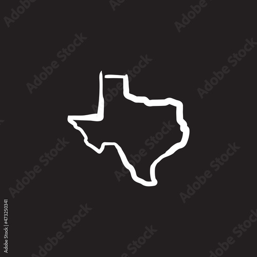 line brush map texas logo symbol icon vector graphic design illustration idea creative