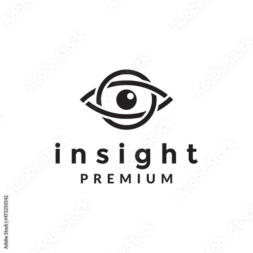 lines circle eye modern insight logo symbol icon vector graphic design illustration idea creative