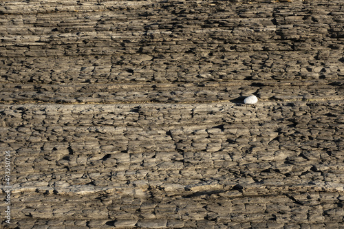 Flysch of Zumaia and Deba, next to the Cantabrian Sea in Euskadi, Basque Country. photo