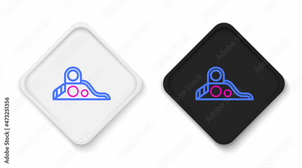 Line Slide playground icon isolated on white background. Childrens slide. Colorful outline concept. Vector Line Slide playground icon isolated on white background. Childrens slide. Colorful outline concept. Vector