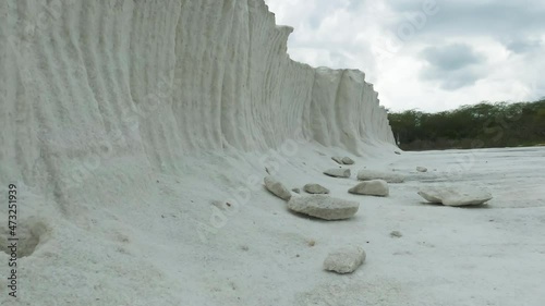 Extensive White Plains And Mounds Of Salt In Cabo Rojo, Puerto Rico. wide shot photo