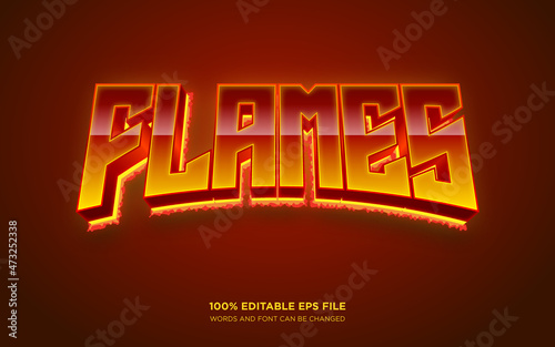 flames 3d editable text style effect	