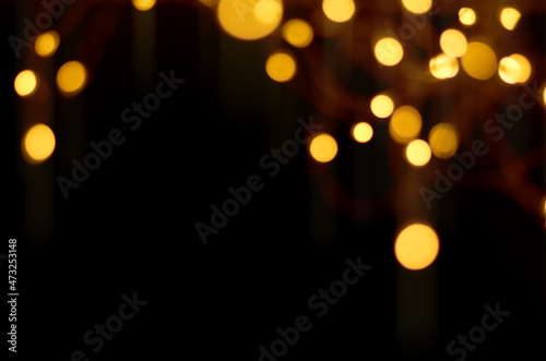 yellow lights with blur on black background