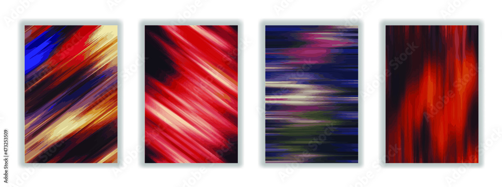 Set of Colorful blur background texture. Abstract art design for your design project. Modern liquid flow style illustration 