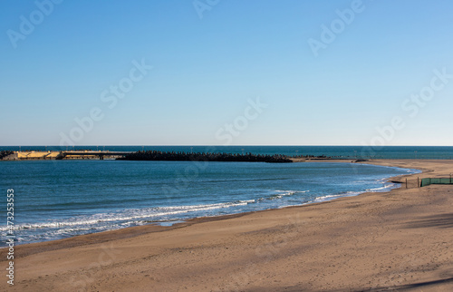 The empty beach of Neptun resort - Romania