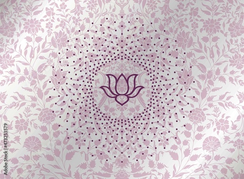 water lily, wedding card design, royal India	