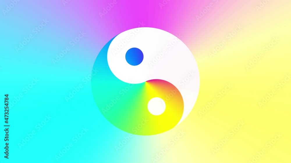 Psychedelic moving background with yin-yang symbol Psychedelic moving background with yin-yang symbol