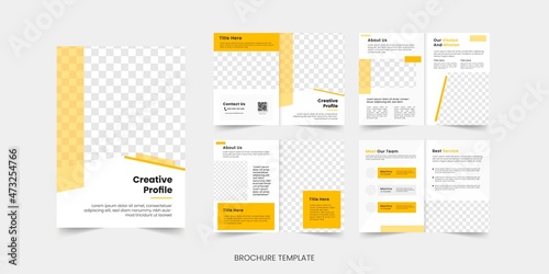e	
Brochure template layout design, minimal multipage business brochure template design, annual report, corporate company profile, editable template layout