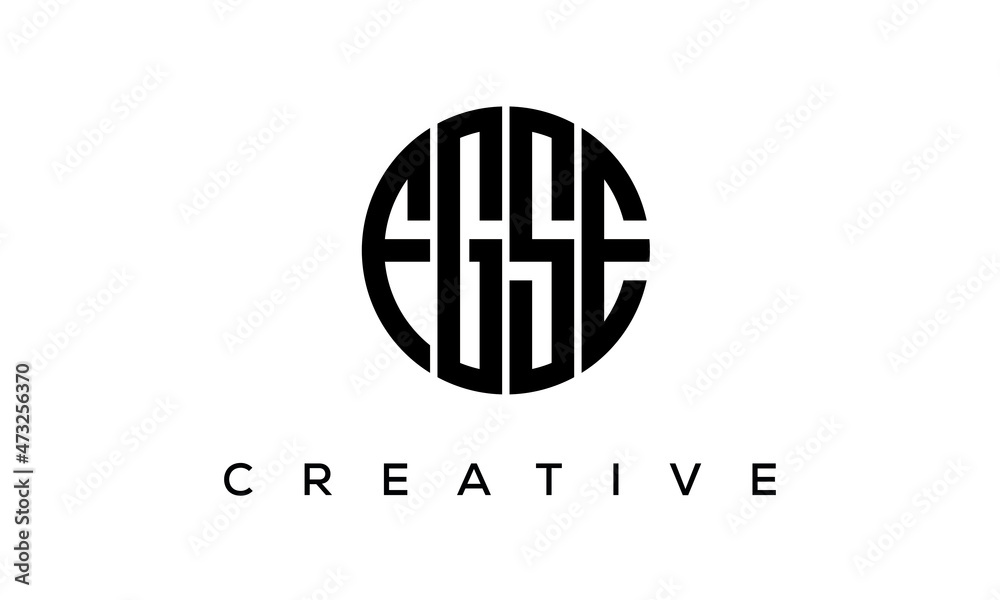 Letters FGSE creative circle logo design vector, 4 letters logo Letters FGSE creative circle logo design vector, 4 letters logo
