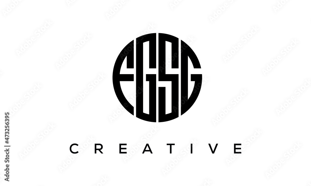 Letters FGSG creative circle logo design vector, 4 letters logo Letters FGSG creative circle logo design vector, 4 letters logo
