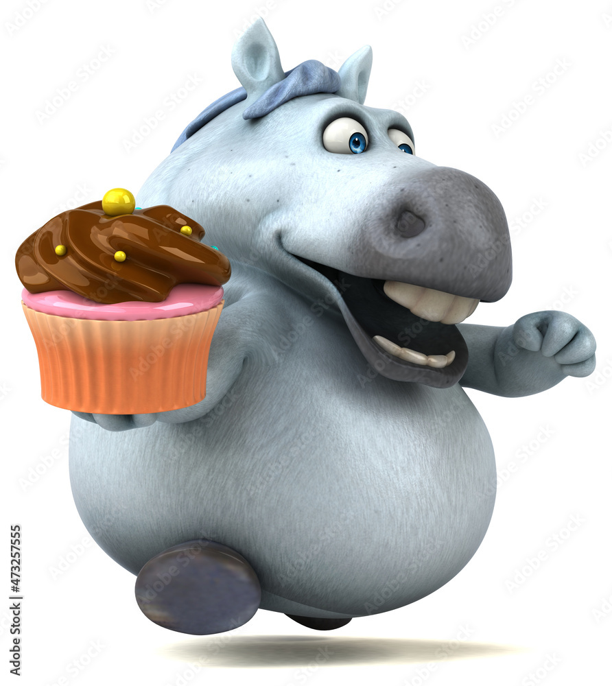 Naklejka premium Fun horse - 3D Illustration