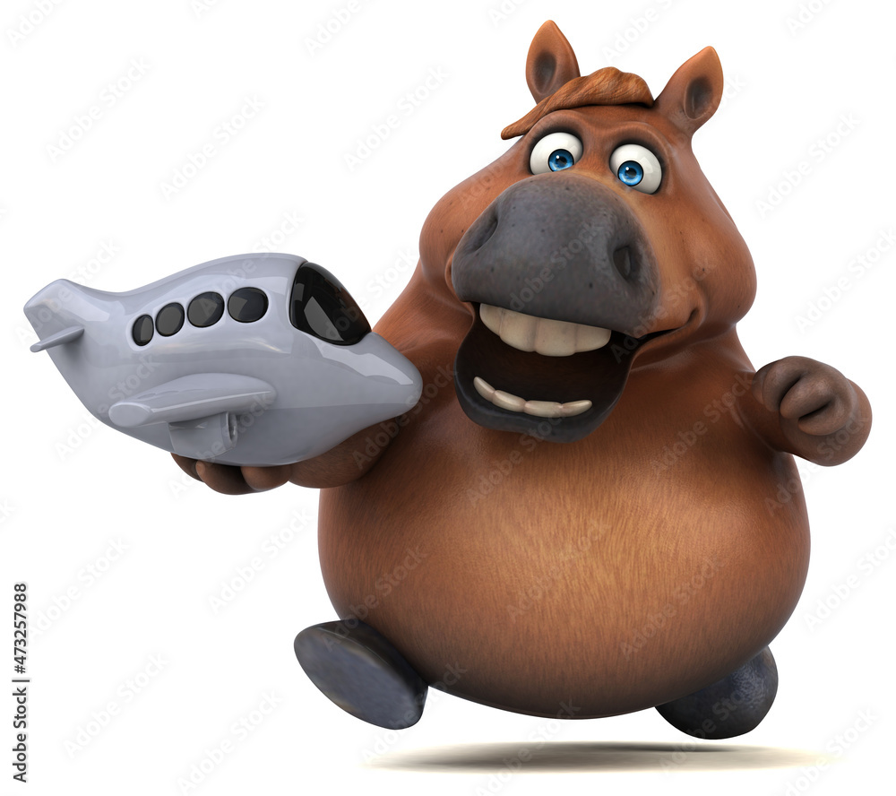 Naklejka premium Fun horse - 3D Illustration